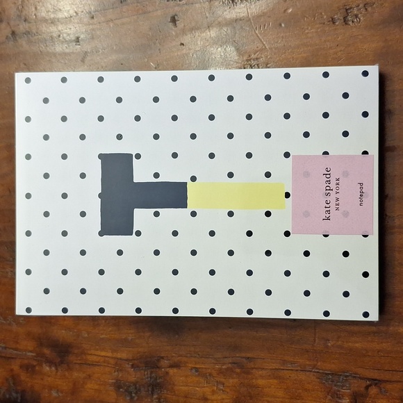 ♠️ Kate Spade Sparks of Joy notepad. 100 sheets. Dipped letter T. New with tags! - Picture 1 of 9